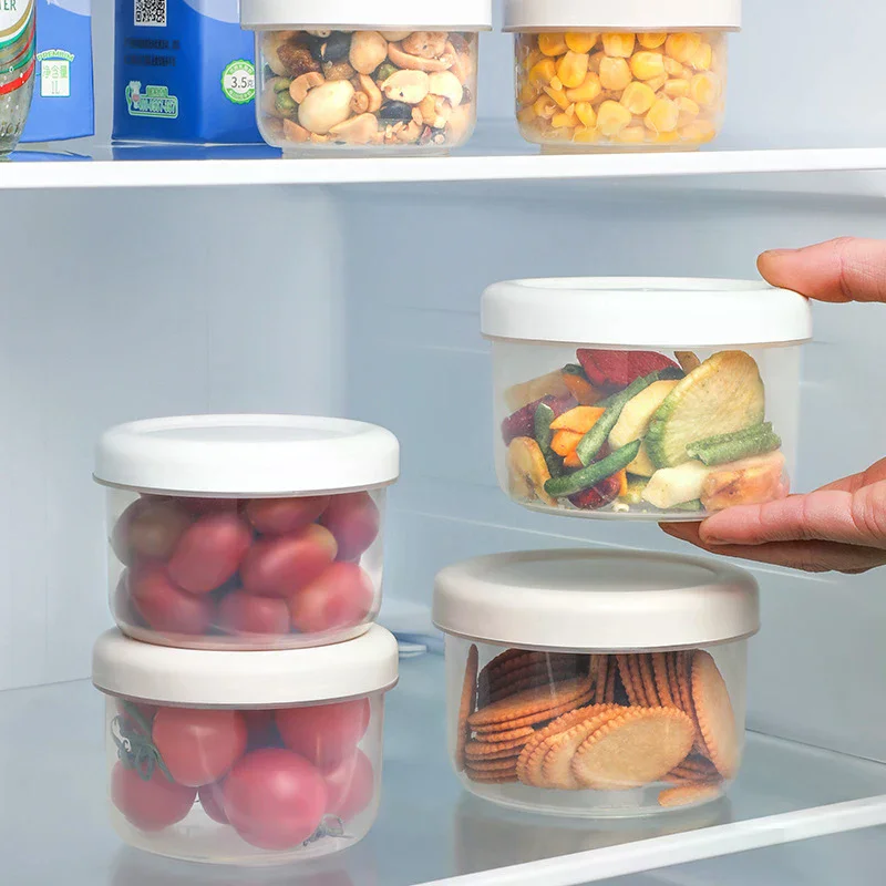 Portable Round Refrigerator Storage Box Food Containers Plastic Fresh-Keeping Box With Lid Portable Storage Box Kitchen Case