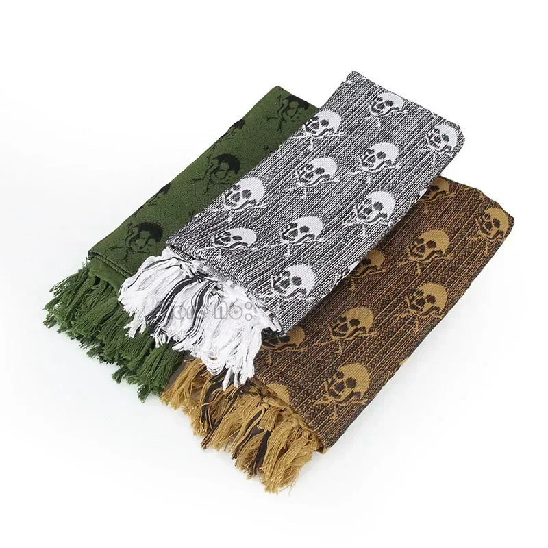 Mens Military Scarves Keffiyeh Male Shemagh Square Skull Head Arab Tactical Shemagh Scarf Multifunctional Bandana Scarf