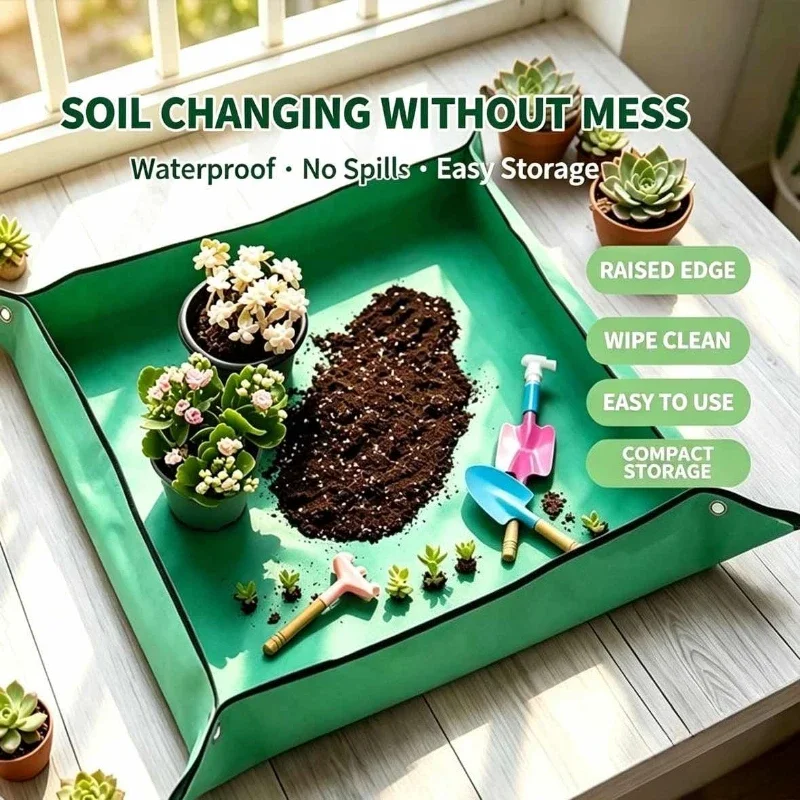 Plant Regeneration Mat Waterproof Transplant Mat Portable Square Foldable and Easy To Clean Succulent Transplant Mats
