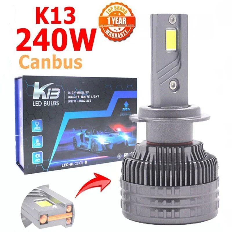 

K13 MAX 240W H7 LED Bulb H11 H1 9005 H7 LED Headlight Kit Car Light Fog Light H7 9006 H8 H9 H4 Car Lamp LED Headlights