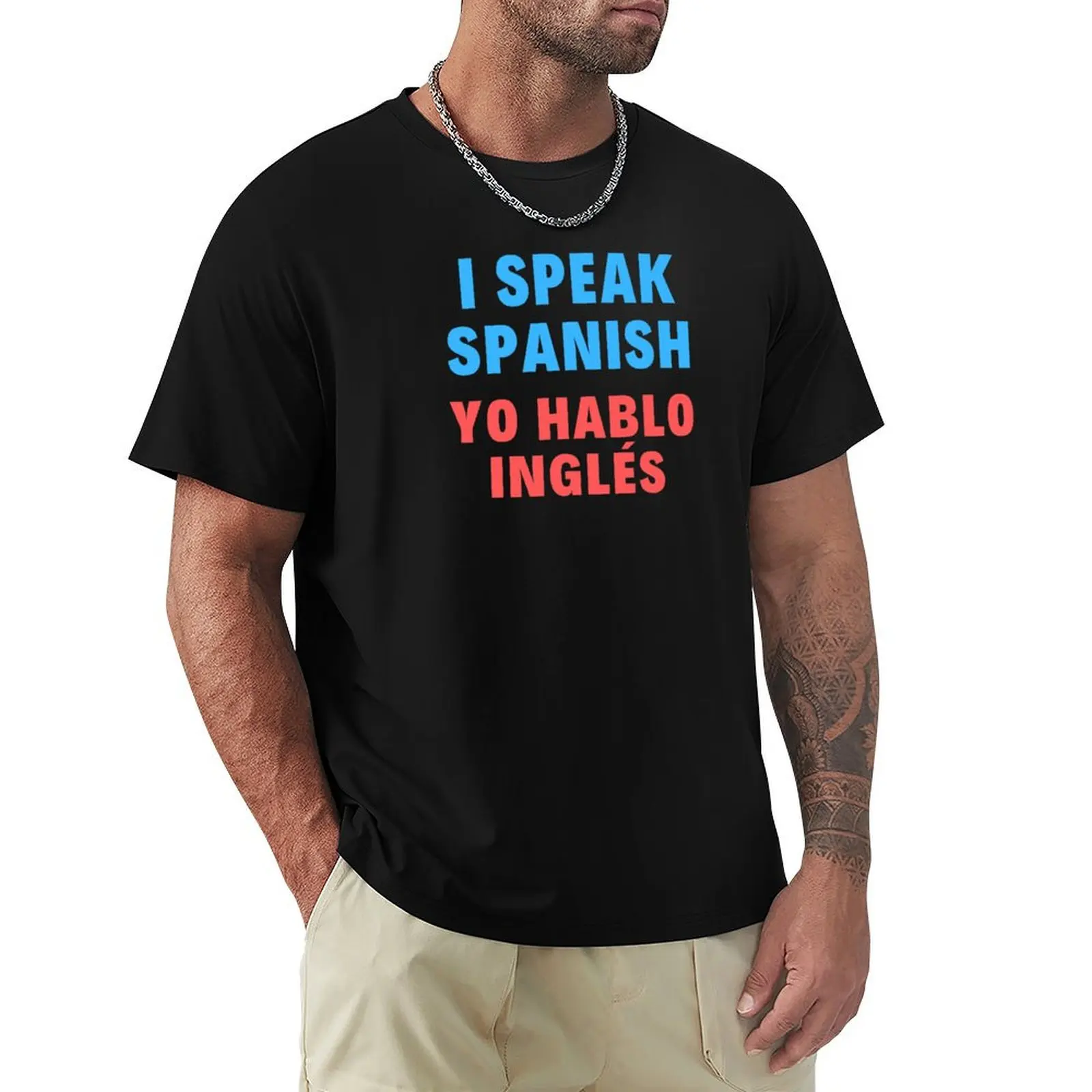 Bilingual English Spanish - I Speak Spanish Yo Hablo Ingles T-Shirt Fashion Letter Print T-Shirt