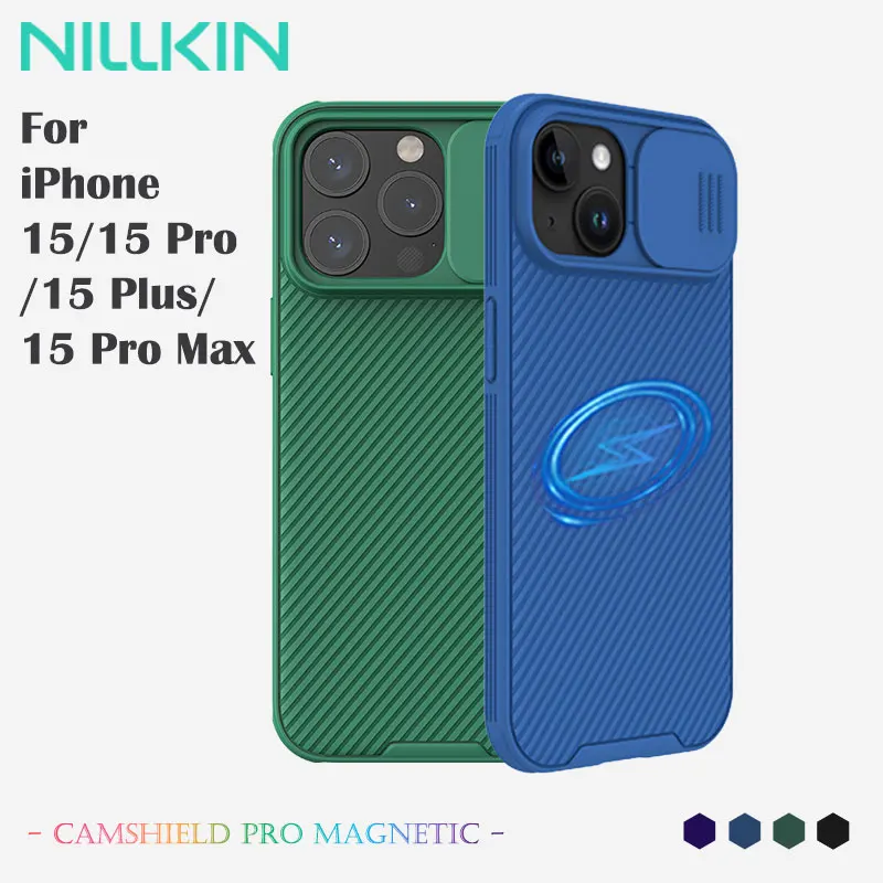 

For iPhone 15 Series Magnetic Case, NILLKIN CamShield Pro, Eco PC+TPU Material, Anti-Fingerprint & Anti-Oil, Full Protection