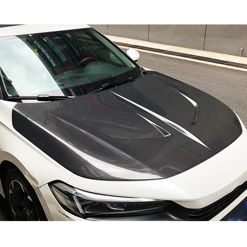 High Quality Carbon Fiber Vented Engine Hood Sedan 2022 Sport Style Easy Installation Exterior Parts