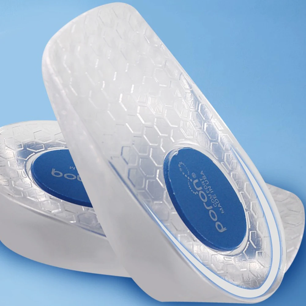 Unisex 1.5-3.5cm Height Increase Insoles Light Soft Silicone Gel Heel Pads Sweat Absorption Orthopedic Heel Cushion