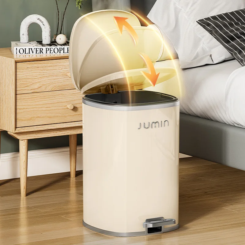 Foot Operated Trash Bin Large Capacity Garbage Bin For Bathroom Kitchen Dormitory Living Room Waste Paper Basket