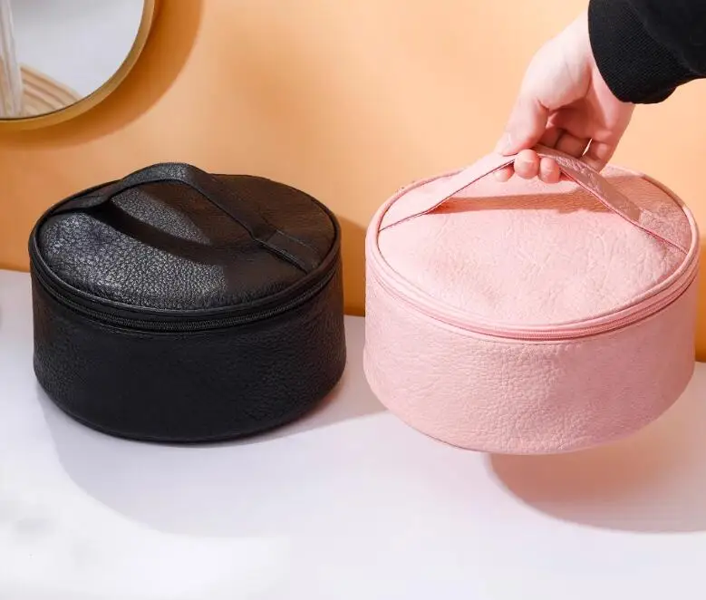 Bolso estereoscópico de mano para mujer, bolsa cilíndrica negra y rosa