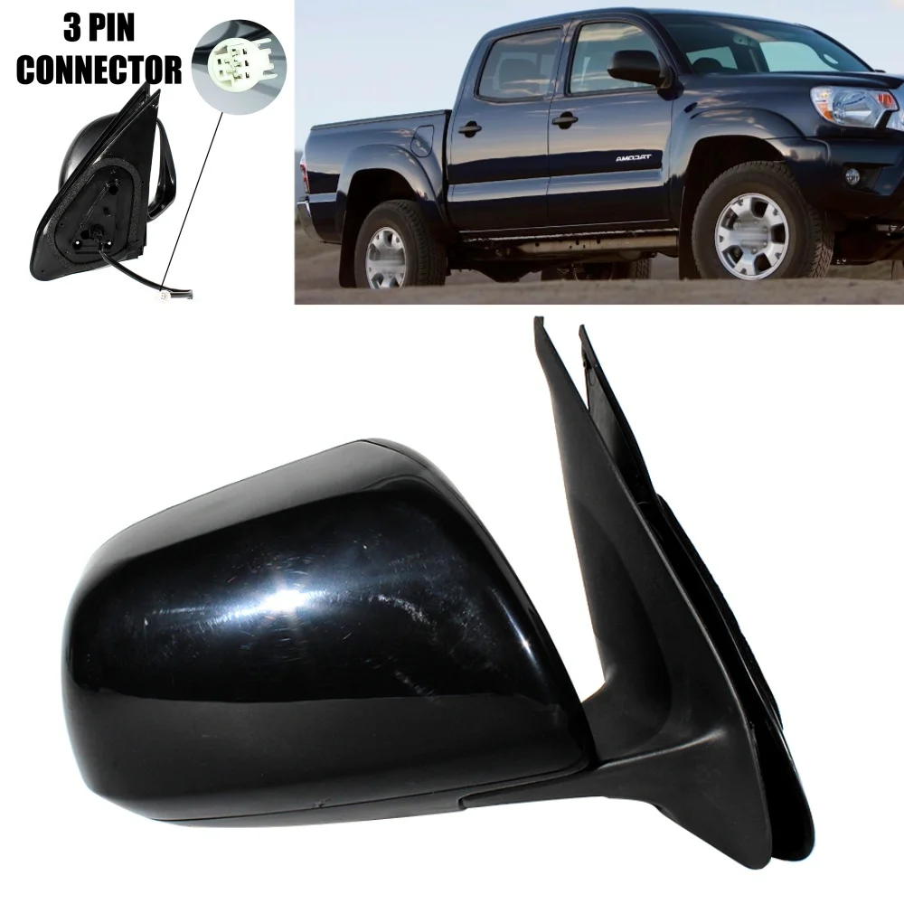 Mirror Assembly For Toyota Tacoma 2005 2006 2007 2008 2009 2010 2011 US Version Right Side 3 Pins Primed Power Adjust