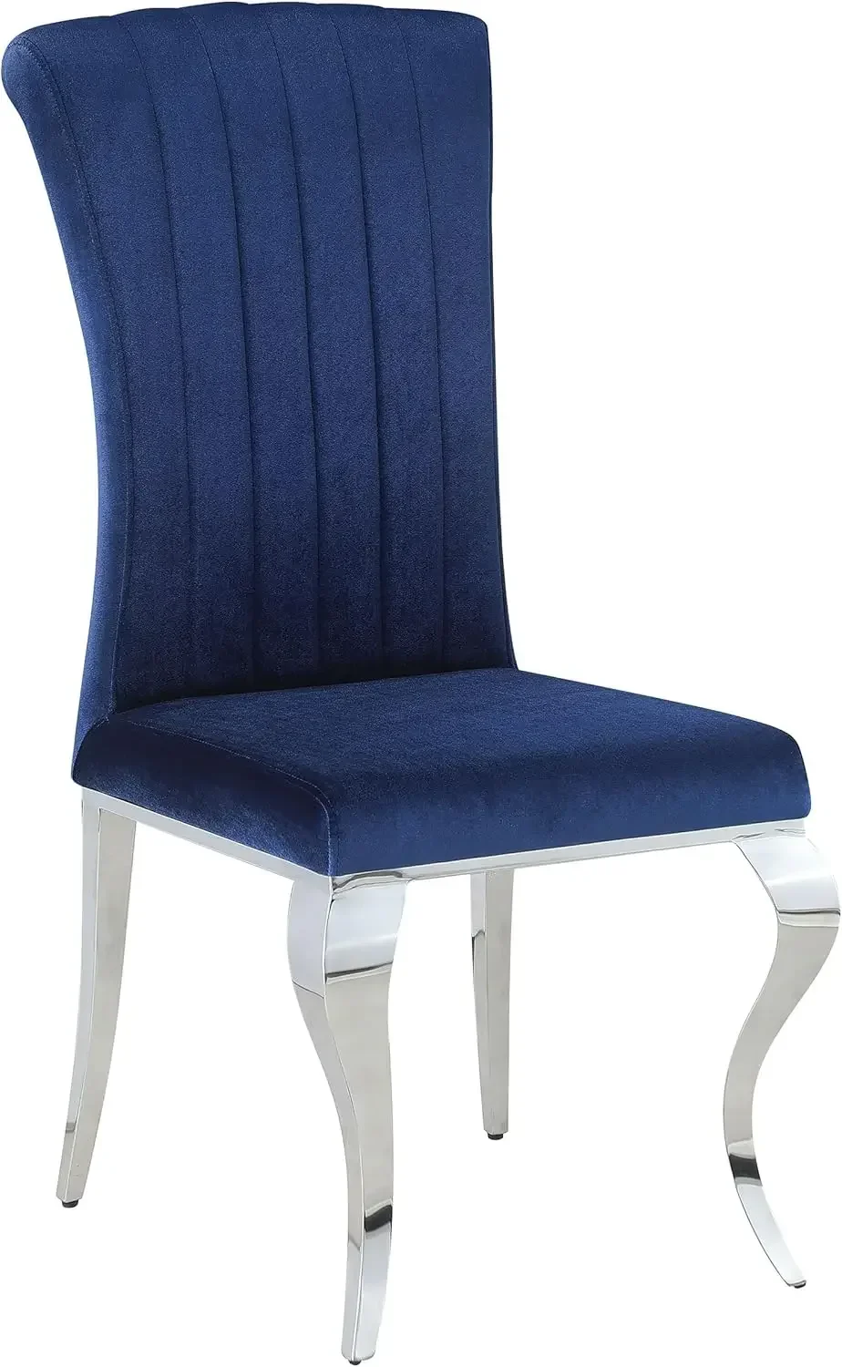 [أفضل بائع! ]كراسي جانبية منجدة من بيتي باللون الأزرق والكروم (مجموعة من 4)