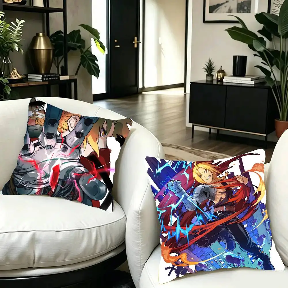 Anime Fullmetal Alchemist Brotherhood Pillow Case Fashion Square Pillowcase Bedroom Sofa Room Ins Decoration Leisure