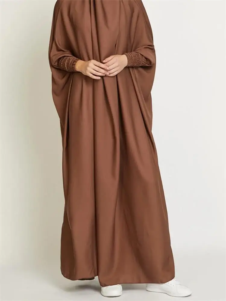 

Dubai Turkish Hijab for Women, Islamic Abaya, Jilbab Muslim, Ramadan Kaftan, Solid Batwing Sleeve, Moroccan Kaftan, African Robe