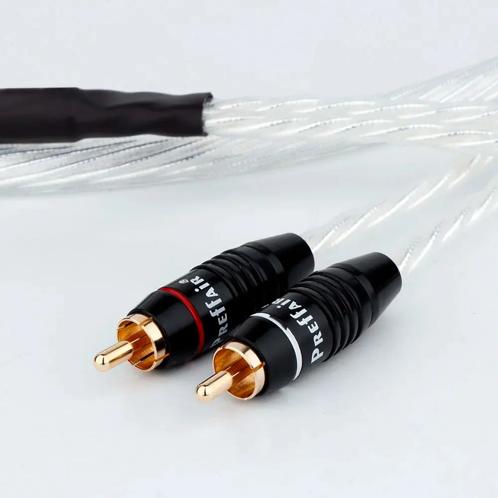 ハイエンド高忠実度フィーバーオーディオ RCA 信号ケーブルデュアルロータススターリングシルバーオーディオケーブル CD アンプチューブケーブル