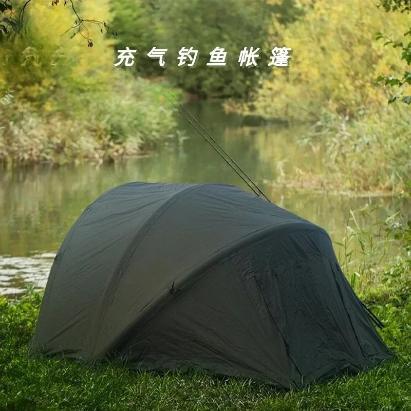 Internet celebrity camping beach tent, outdoor thickened rainproof double layer camping tent, quick opening inflatable fishing t