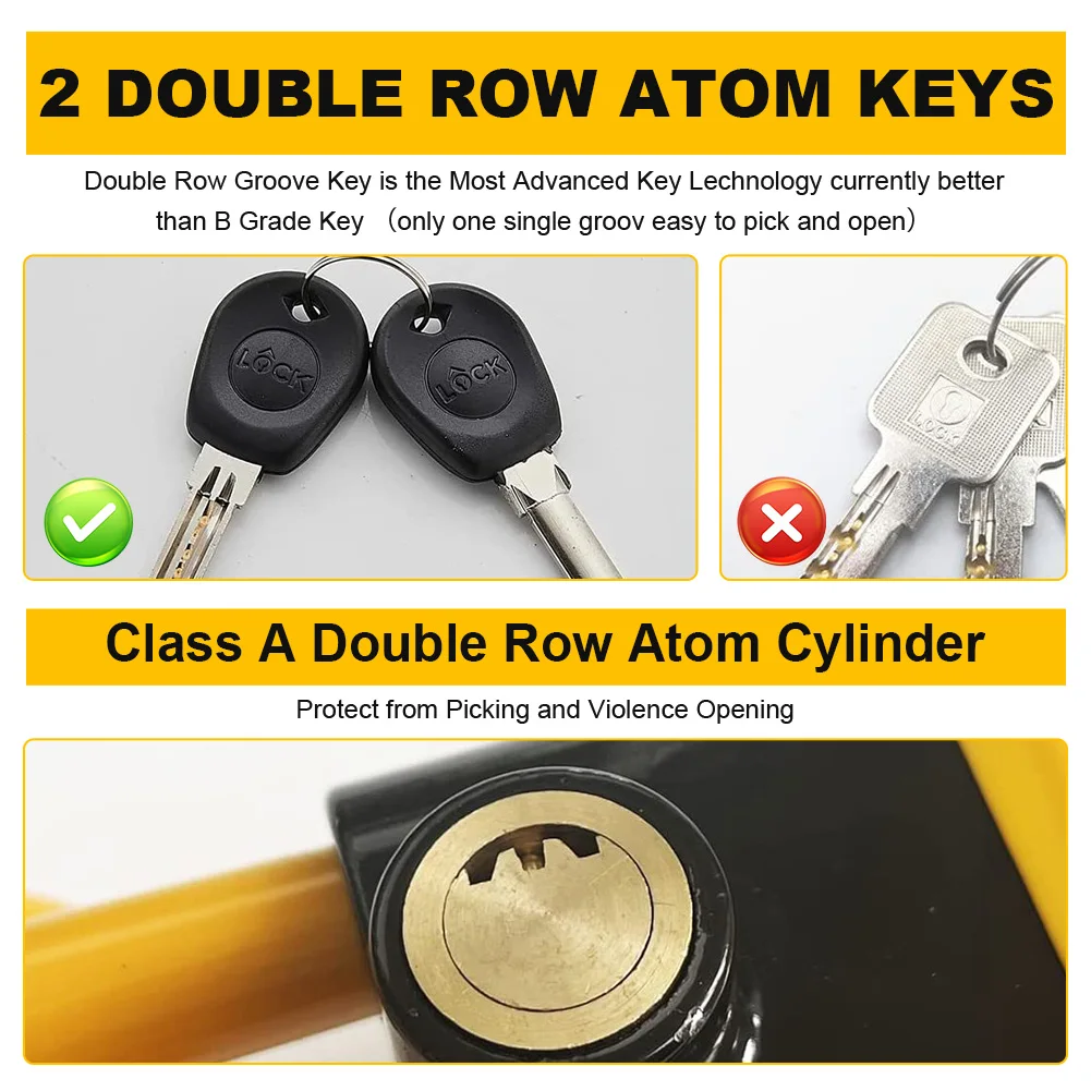 

Steering Wheel Lock Retractable Double Hooks Universal Wheel Lock Fit for Cars Trucks Vans and SUVs