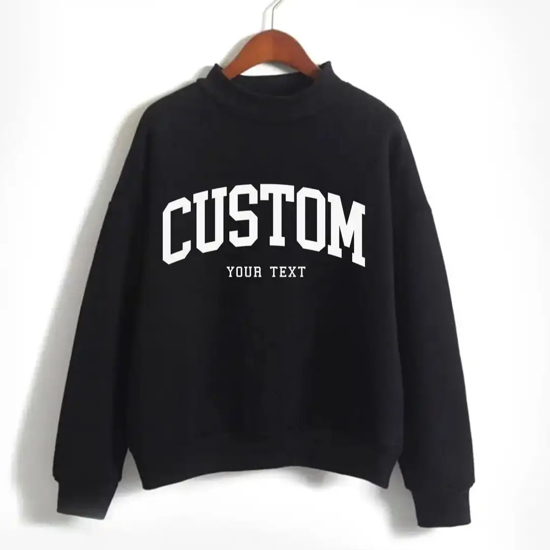 Winter Customized Fleece Sweatshirt for College Sorority Personalized Mockneck Sweatshirt Custom Company Team Name Logo Outfits