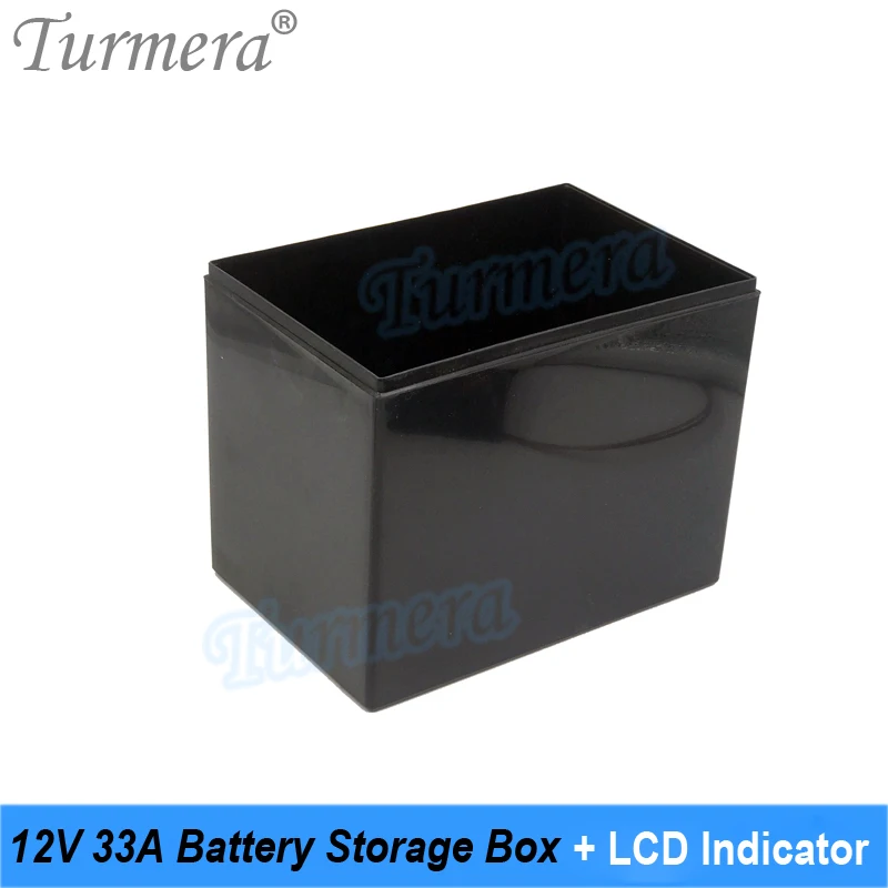 Turmera-caja de almacenamiento de batería, Lifepo4 indicador LCD para baterías de mano, sistema de energía Solar, 12V, 33A, 18650, 26650, 21700, 32700