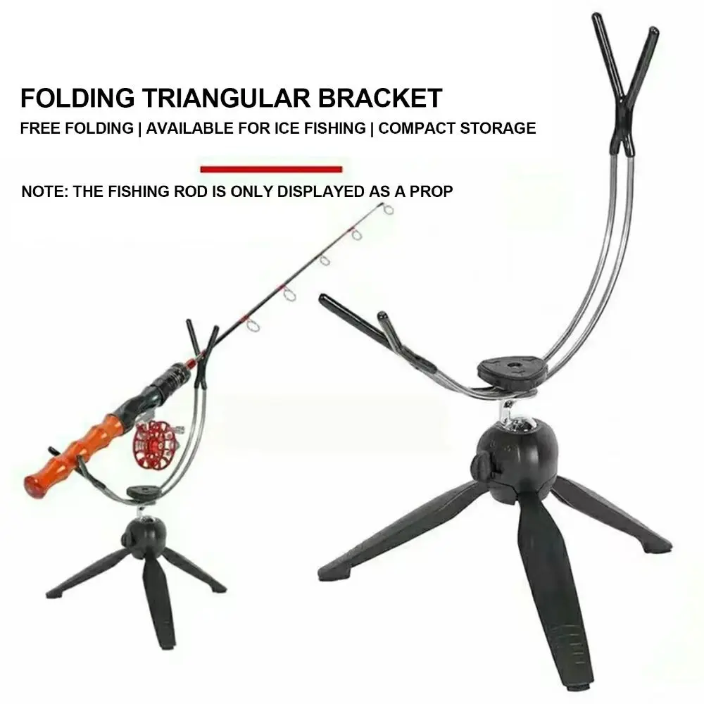 360° Adjustable Ice Fishing Rod Rack Folding Multi-functional Fishing Rod Stand Aluminum Material Ice Pole Holder