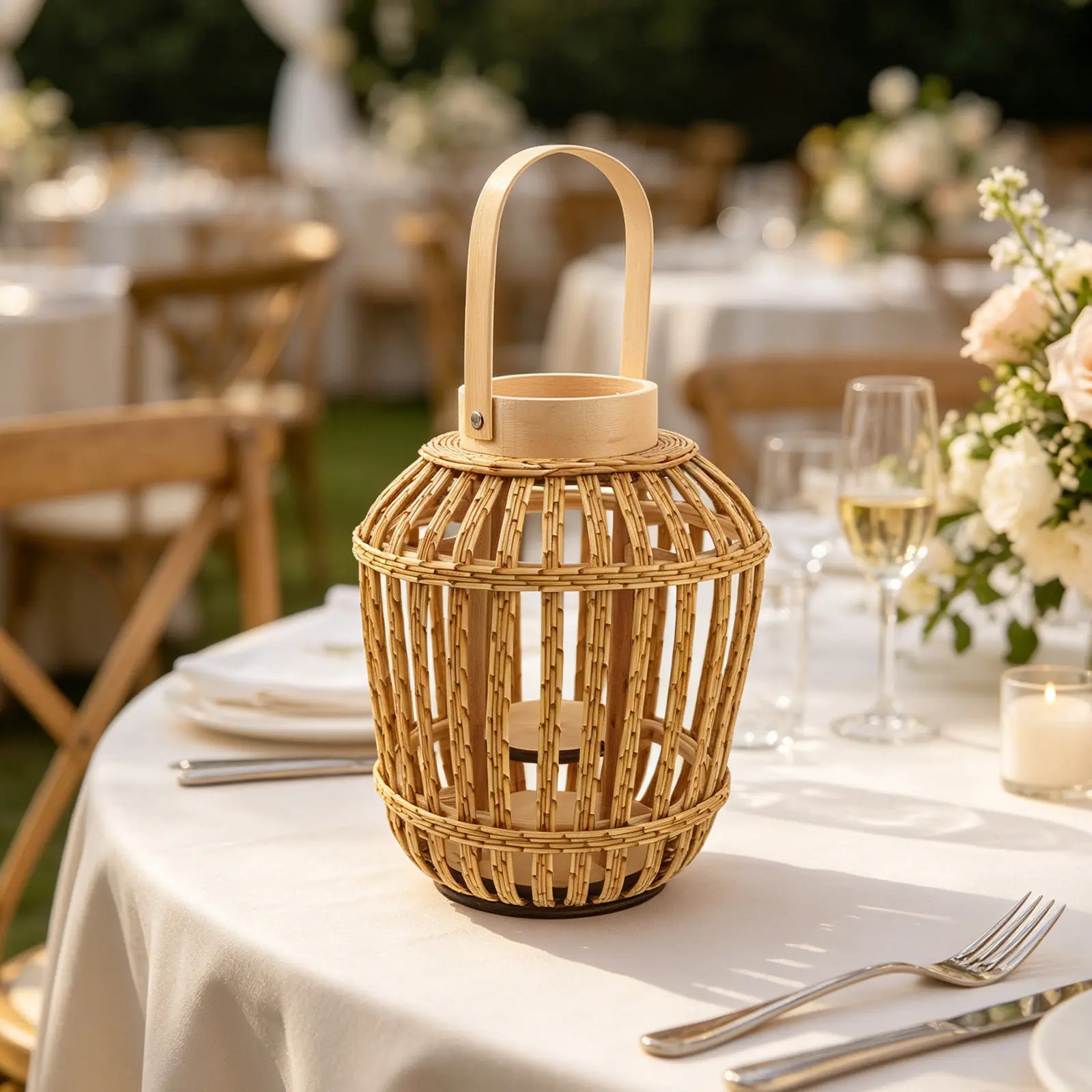 Hanging Decor Lantern Holder Wedding Decorative Vintage Home Halloween Christmas Bamboo Lamp Shade Table Bamboo Table Lamp Shade