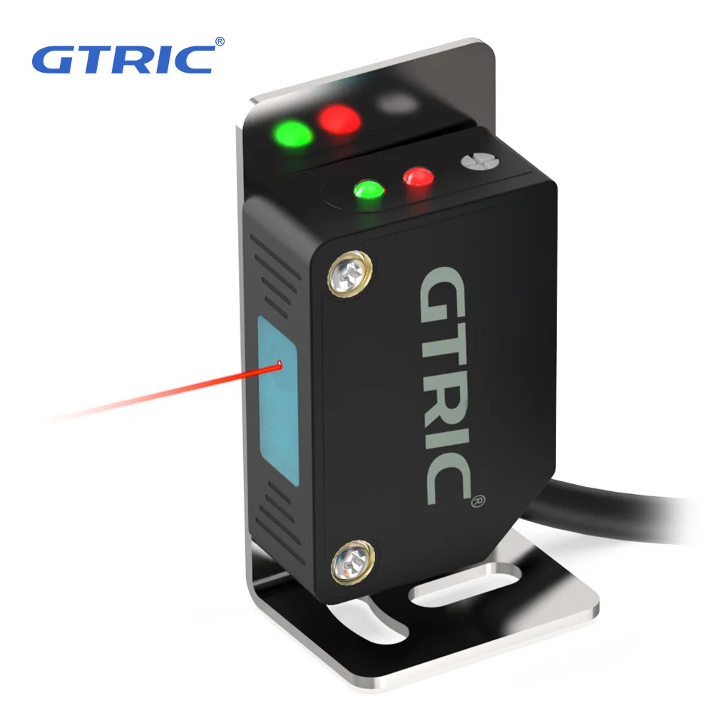GTRIC kwadratowe laserowe czujniki fotoelektryczne odbicie rozproszone widoczna mała plamka NPN PNP 10-30VDC przełącznik fotokomórki podczerwieni