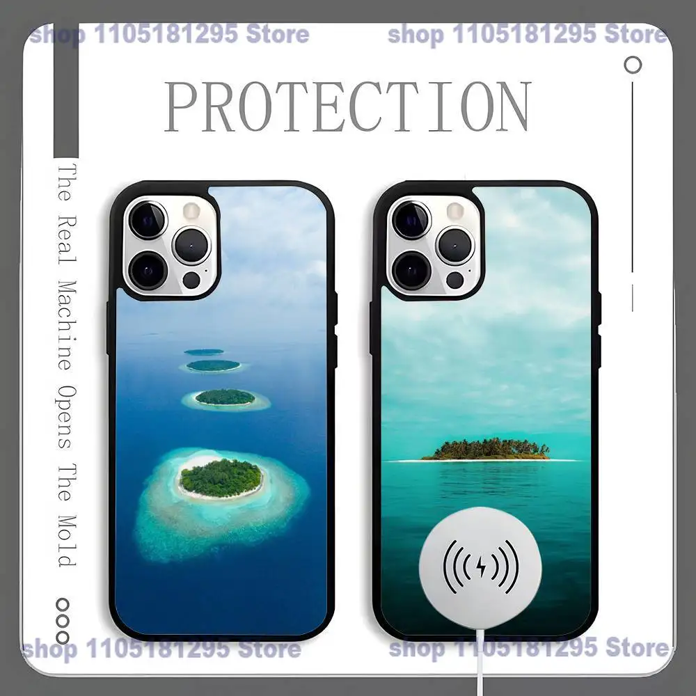 

MALDIVES Map Phone Case For iPhone 17,16,15,14,13,12,11,Pro,Max,Plus,Mini,SE4,E Magnetic Magsafe Wireless Charging