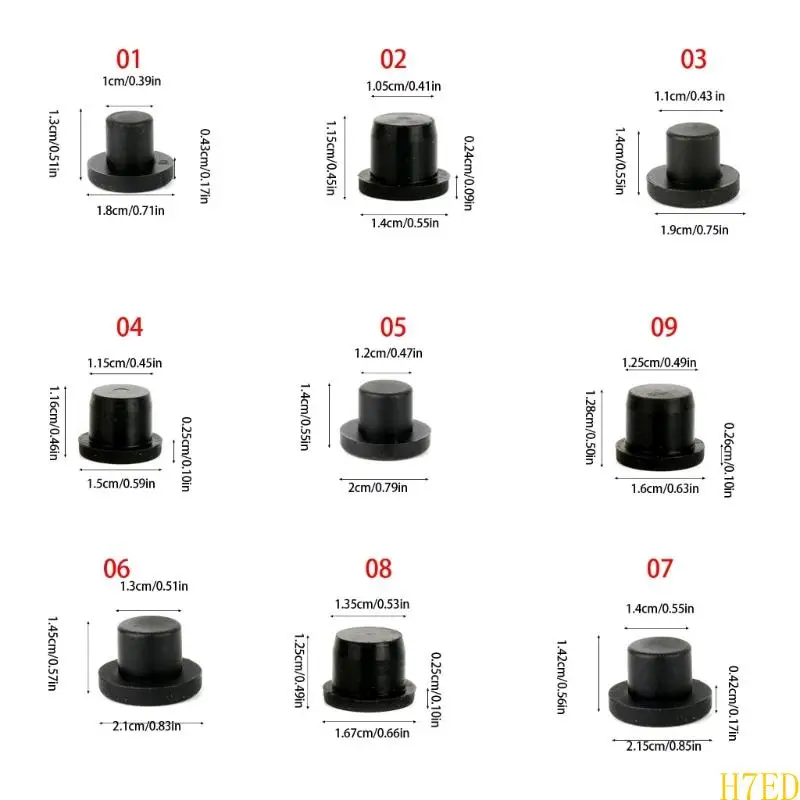 H7ED Silicone Ring Rings Plug Plug Plug Plug Stopper Plug Plugue redondo Plugue Elasticidade Caps Caps pó Junta Hole