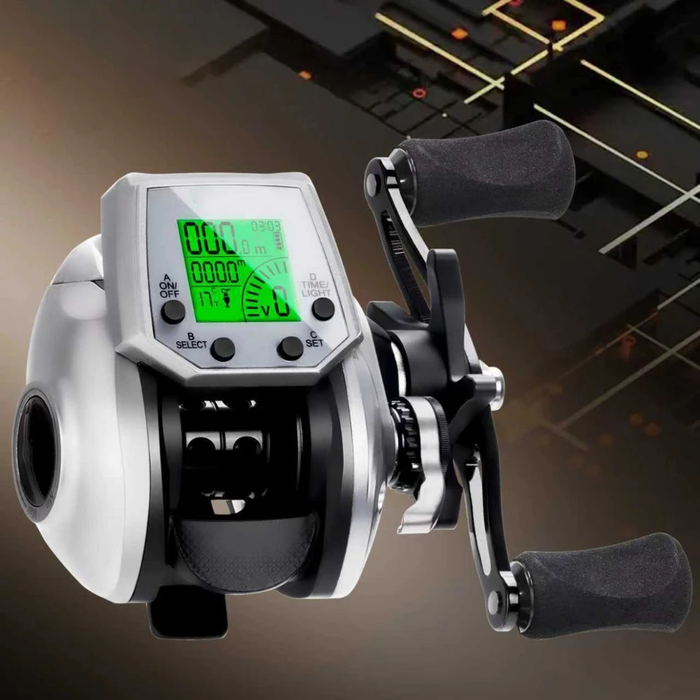 Digital Baitcasting Reel With Temperature Time Display 7.2:1 Speed Fishing Reel With Digital Display Fishing Tackles Accessories