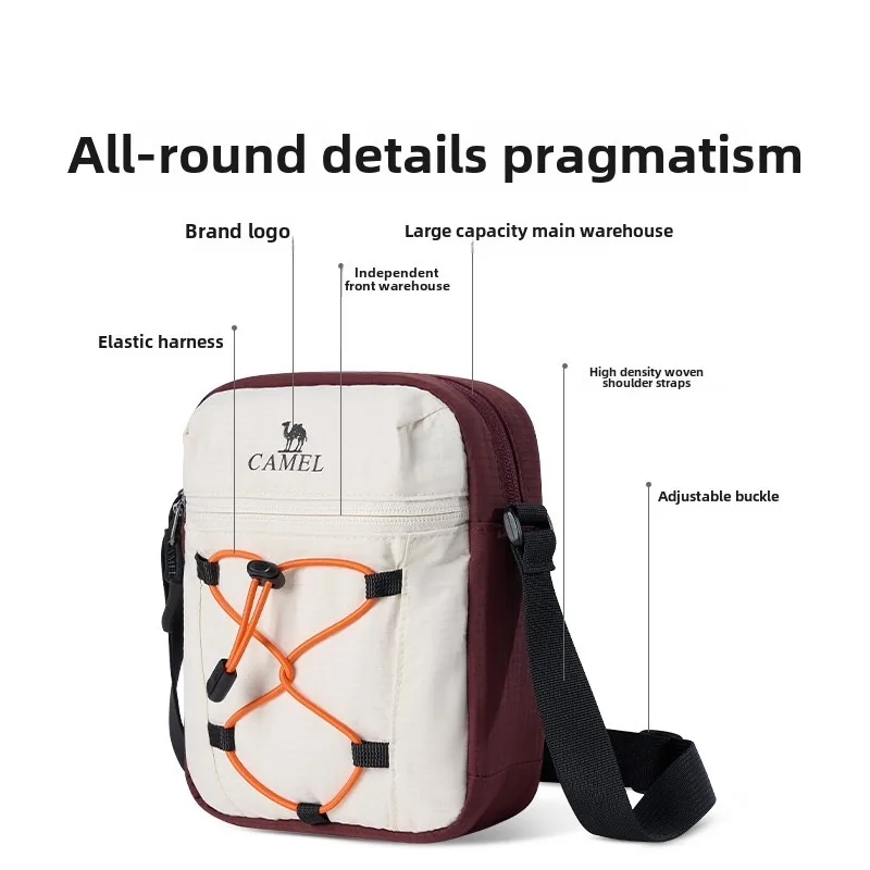 GOLDEN CAMEL Waterproof Messenger Bags Women Men Shoulder Bag Casual Fashion Fitness Sports Commuting Mobile Phone Storage Bag