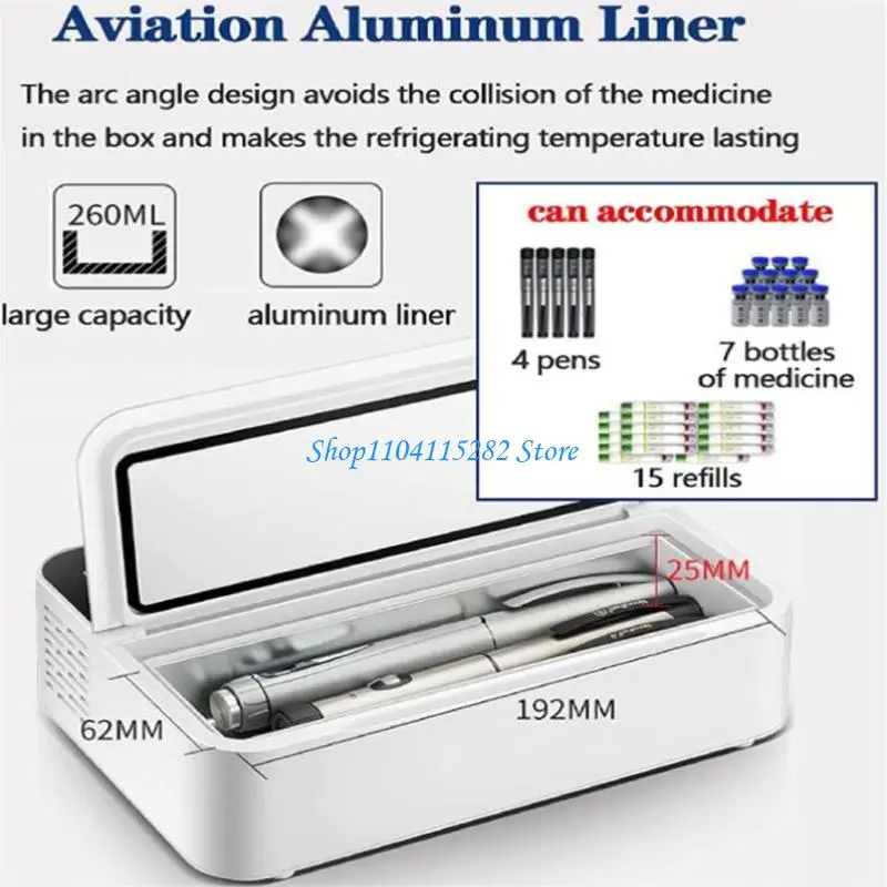 

Travel Cooling Case Temperature Display Drugs Refrigerated for Car Home