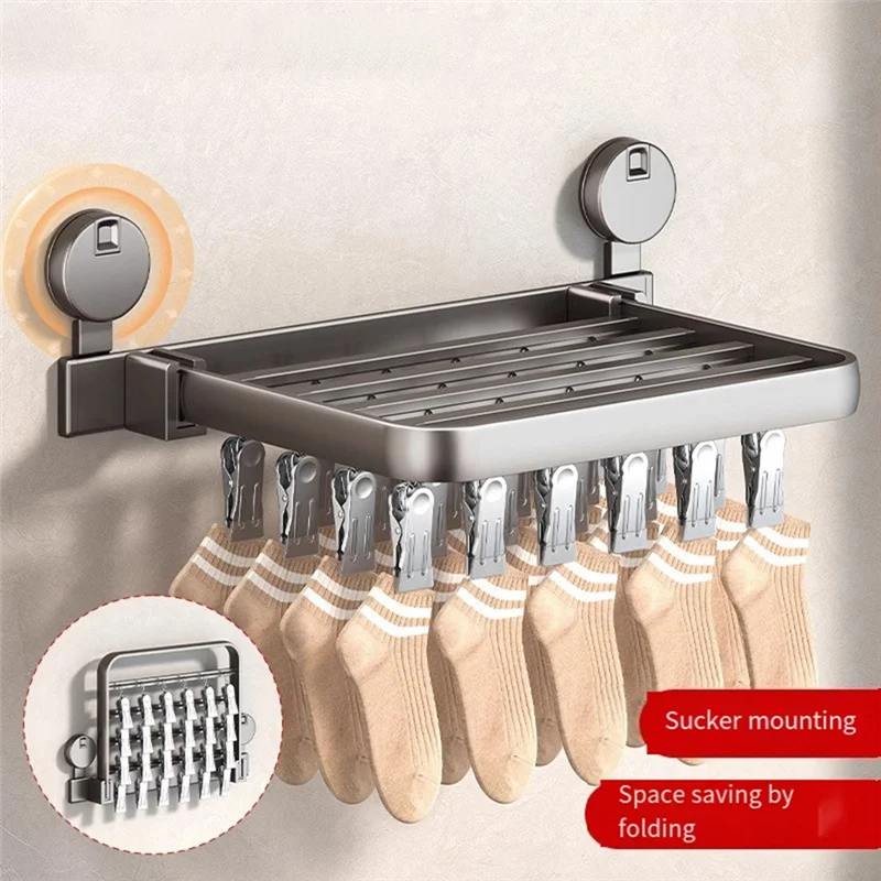 

A51M-Folding Clothes Drying Rack - Large Laundry Dryer With Rods For Pants, Gloves, Socks, Towels, And Clothespins