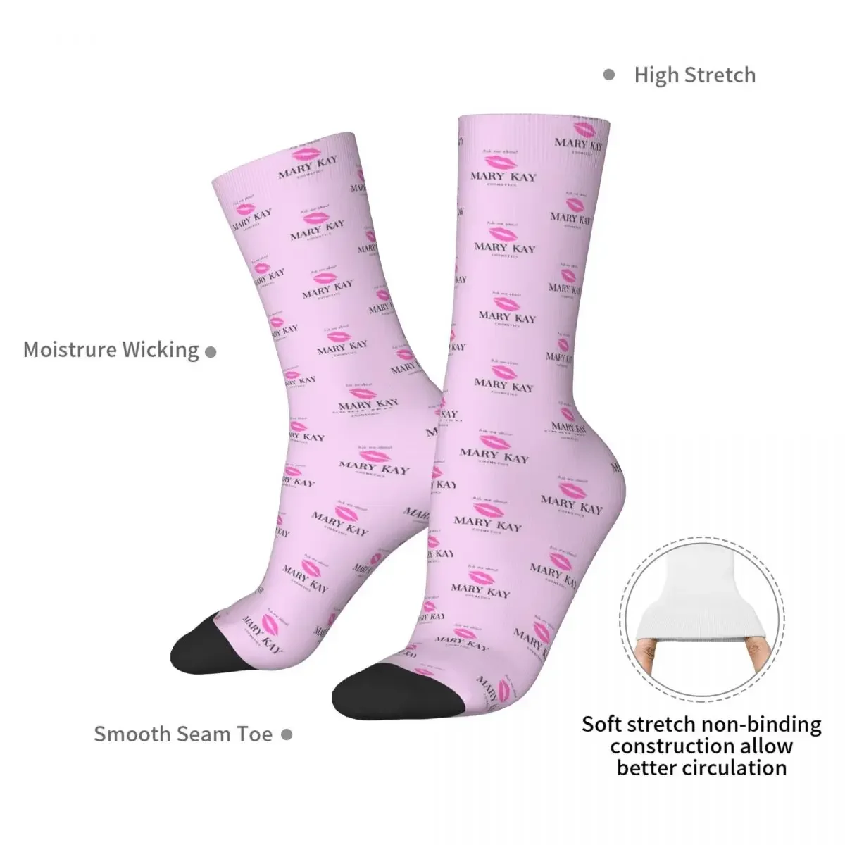 Ask Me About Mary Kay Cosmetics Socks Harajuku Super Soft Stockings All Season Long Socks for Man's Woman's Birthday Present