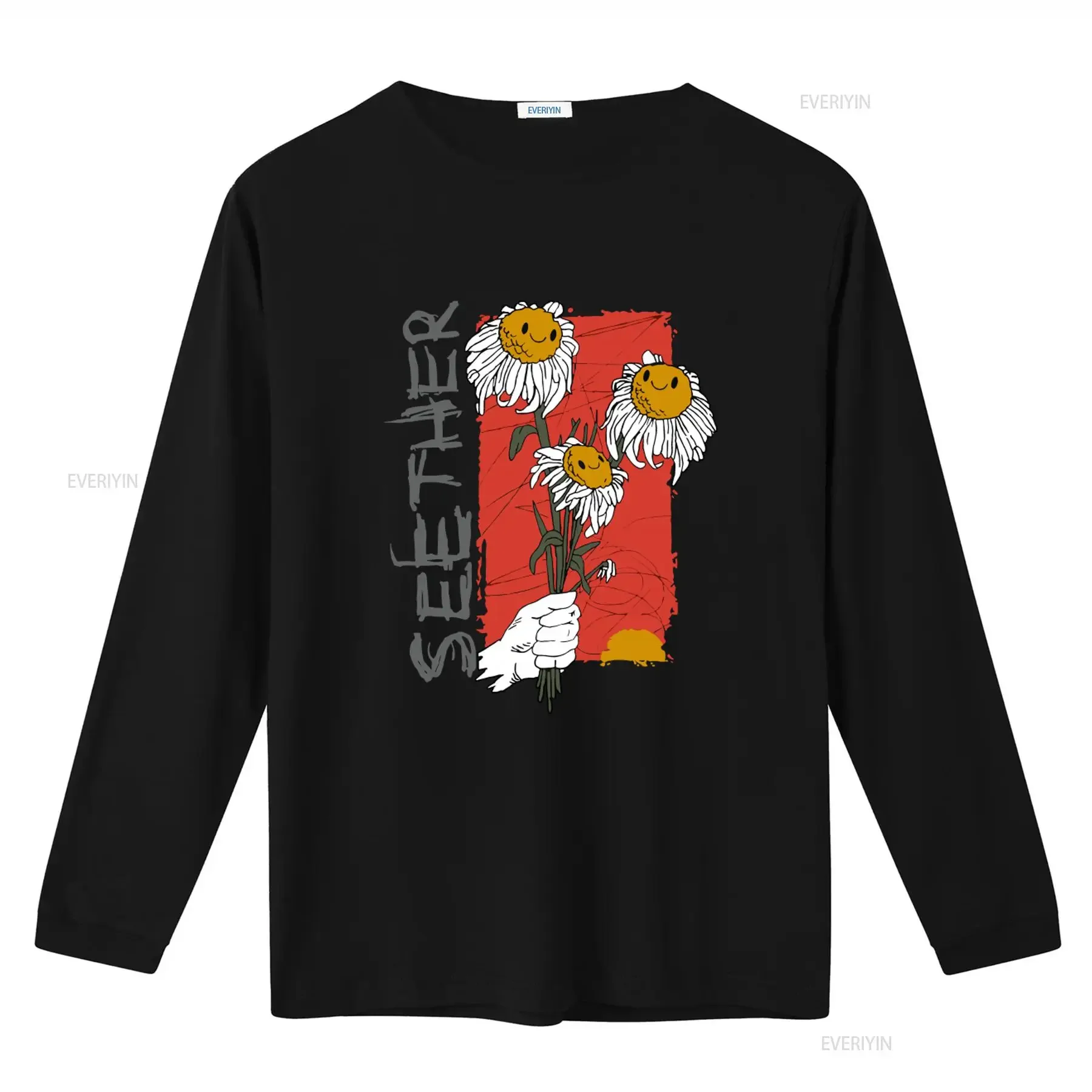 SEETHER Band Black 100 Cotton Smile Daisy Flower T Shirt For Friend Size S 4XL vintage Washed Casual graphic Slightly Versatile