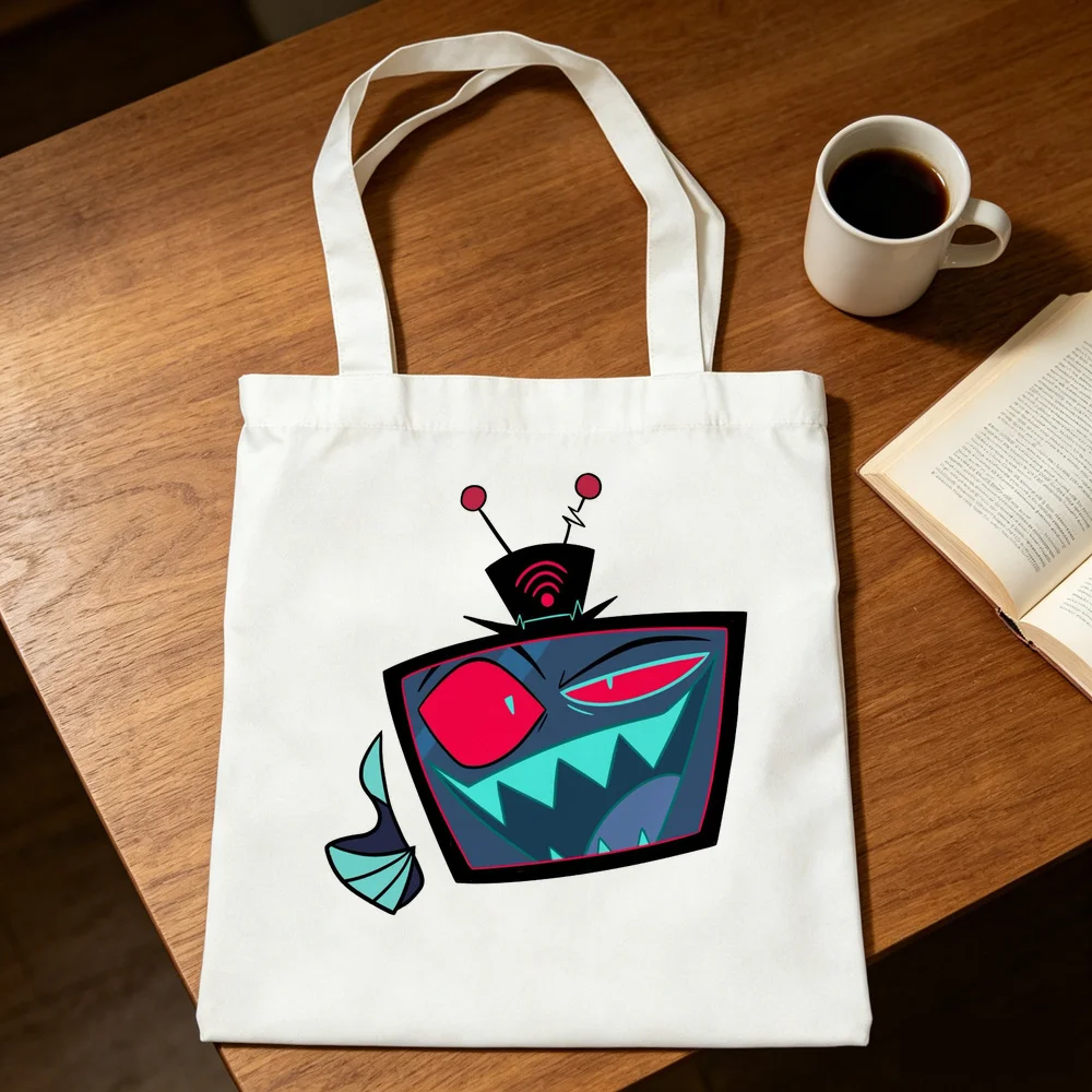 Hazbin Hotel tote bag reusable shoulder  personnalisable torba na zakupy einkaufstasche woman