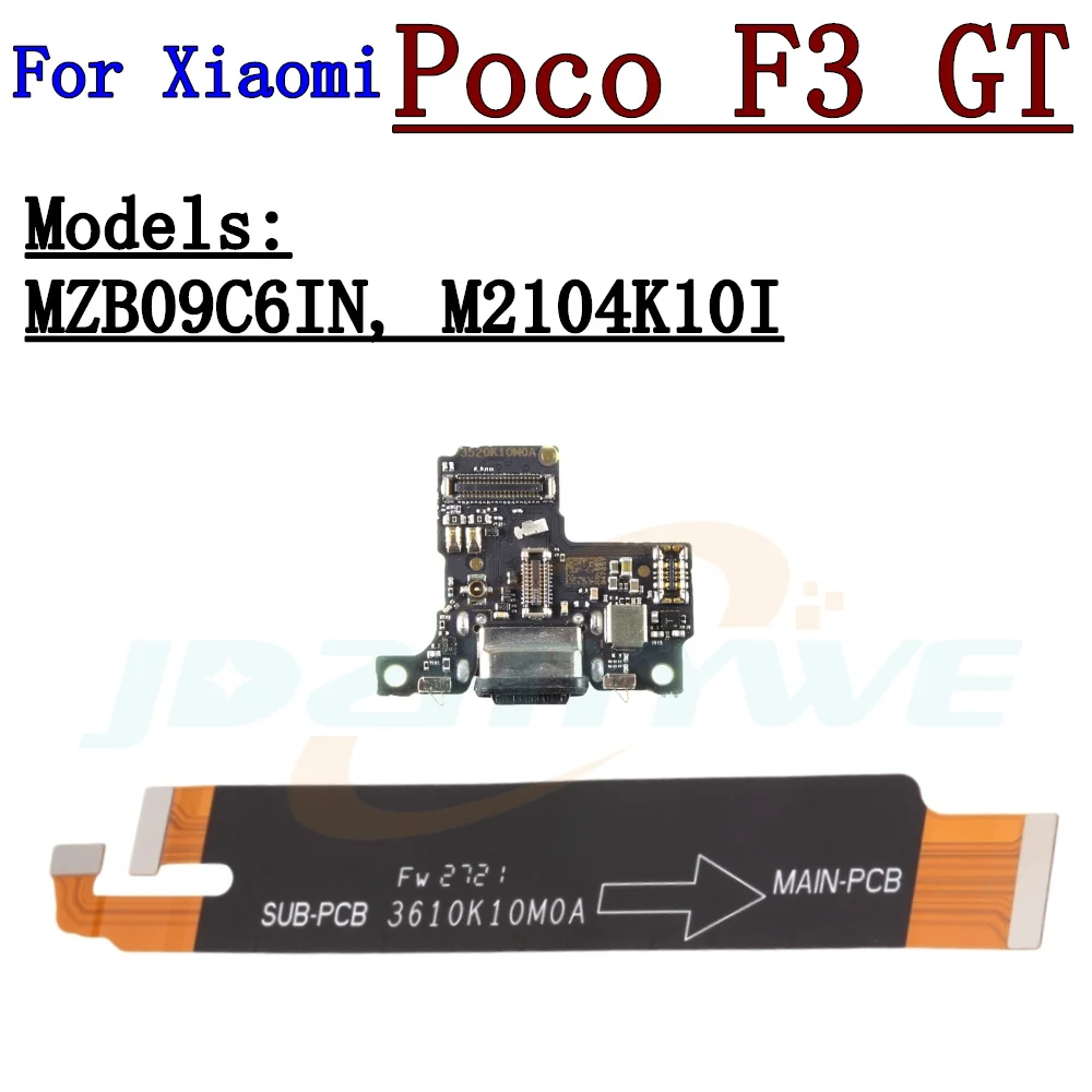 

Плата USB-порта для зарядки для Xiaomi Poco F3 GT K40 Gaming, разъем для микрофона, гибкий кабель для материнской платы LCD, запчасти для ремонта