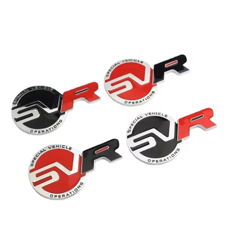 3d Metal Black Red Logo SVR Emblem Car Trunk Badge Decal For Land Rover Range Rover Sport L494 494 SVR Sticker Accessories