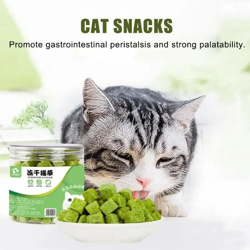 Cat Snacks Cat Grass Biscuits Cat Grass Tablets Teething Cat Food Training Reward Food Cat Grass Particles Freeze-dried 50g