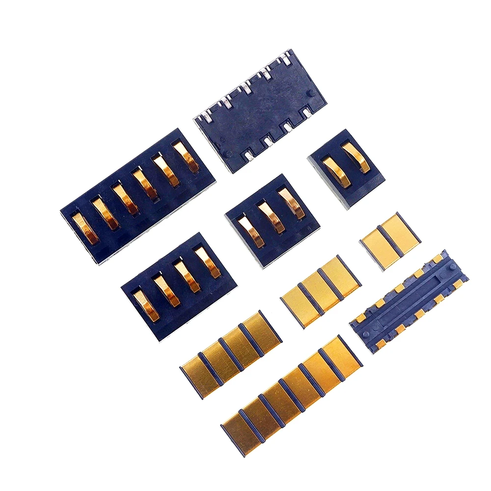 20 PCS Spring Compression Contact 4.0 MM Pitch 2 3 4 5 6 Pin Male Connector Surface Mount Battery Connectors Height 5.65mm