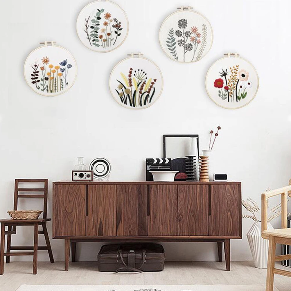 

Embroidery Material Pack to Weave for Beginner Equipment White Supplies Hand Kits Travel