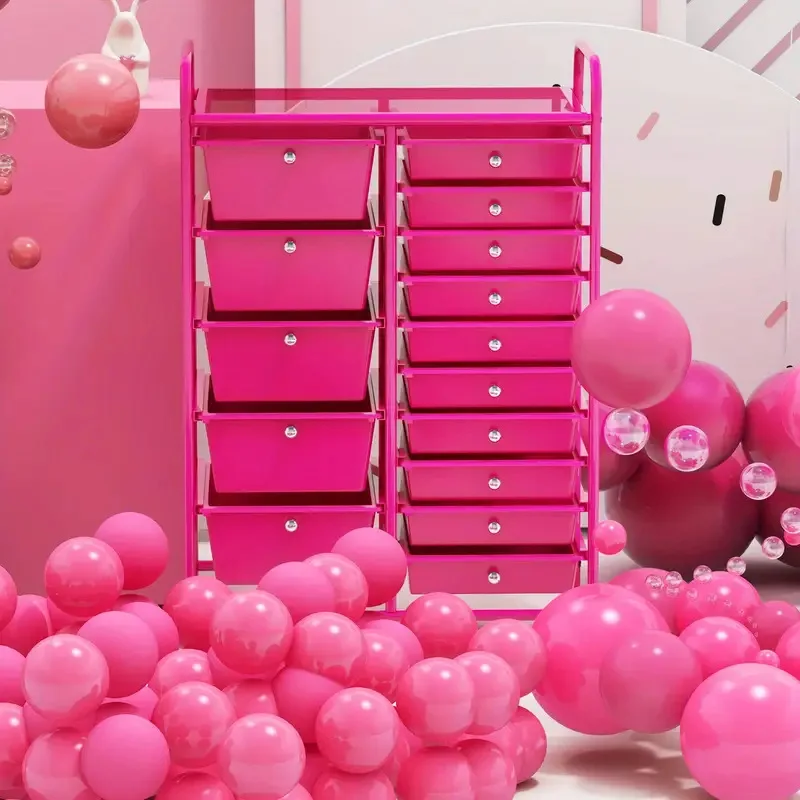 Cart rack Multifunctional plastic utility rack Movable drawer locker rack