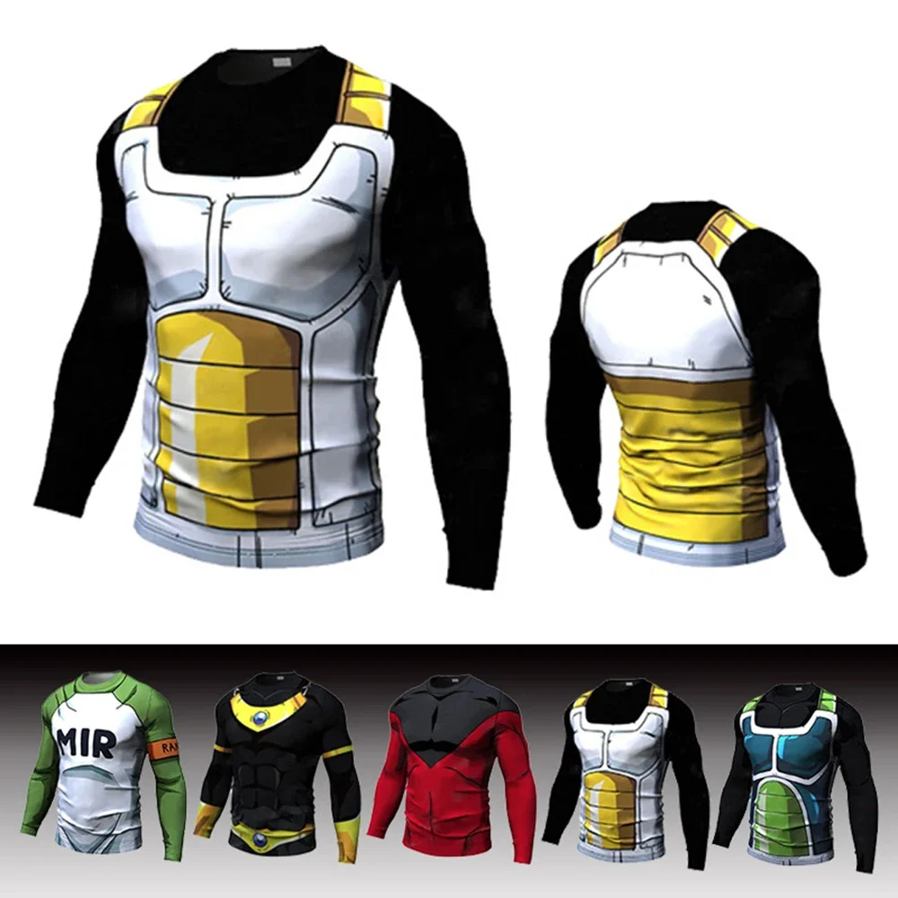 Compressie Heren T-Shirts Lange Mouwen Kinder Anime Cosplay Kostuum Fashion  Fitness Dry Fit Bodybuilding Sportkleding Jiu Jitsu