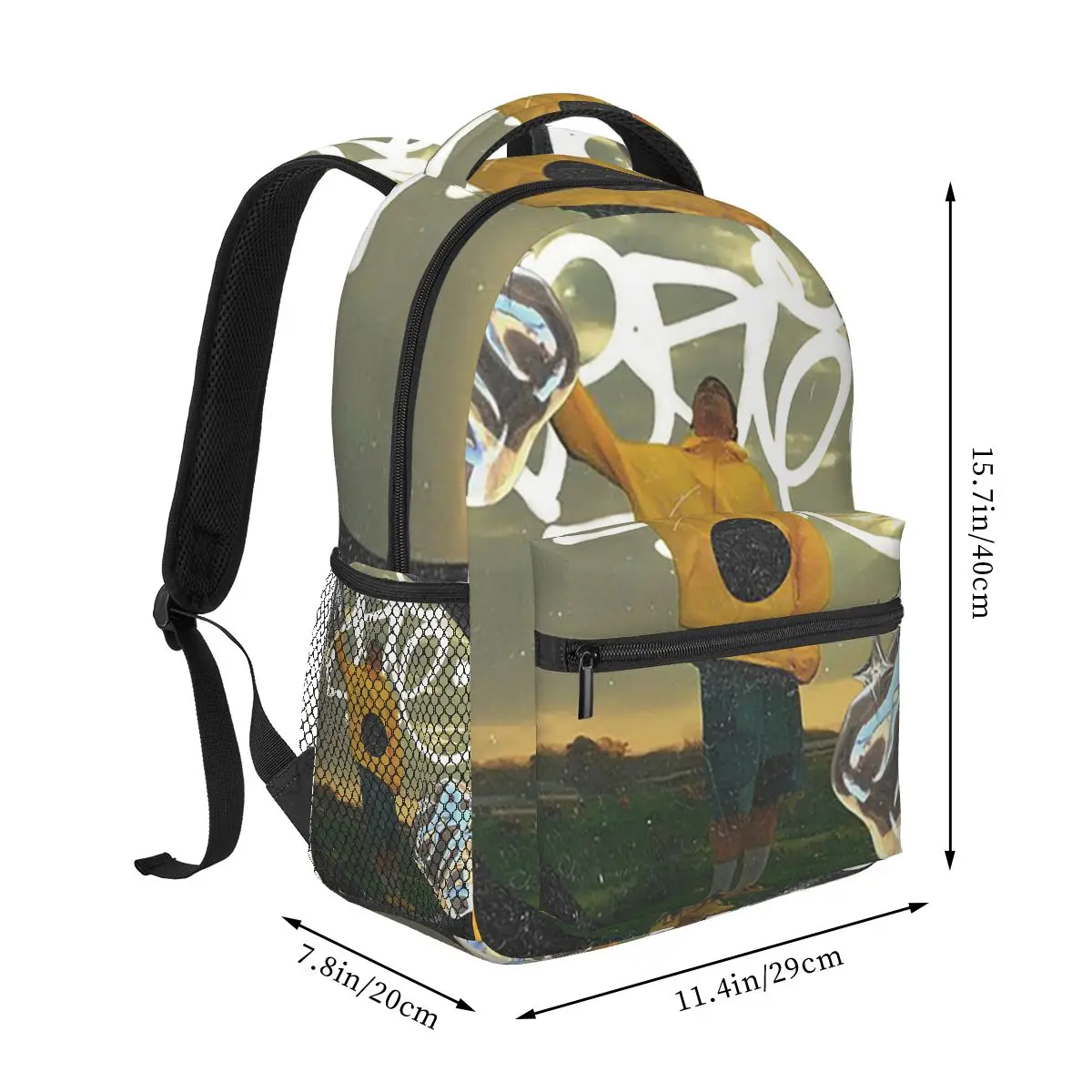 Rapper Milo J Poster Student Backpack School Bag Hiking Travel Daypack for Men Women Fashion Bookbag Shoulder Bags