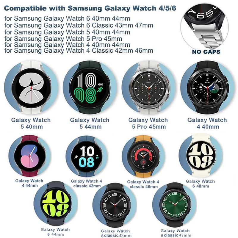 Correa de silicona magnética para Samsung Galaxy Watch6, banda de reloj deportiva de 44mm, 40mm, 20mm, pulsera Galaxy Watch 6 Classic de 43mm y 47mm