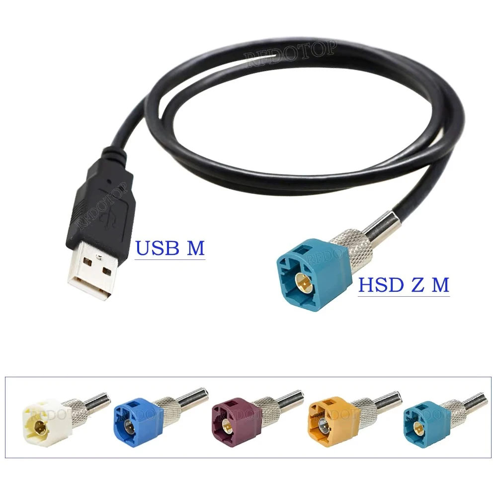 1PCS USB Male to 4Pin HSD Code A/B/C/D/G/H/J/K/Z Male Connector LVDS Cable Car Head Unit Control Screen RCC NAC Cable HSD to USB