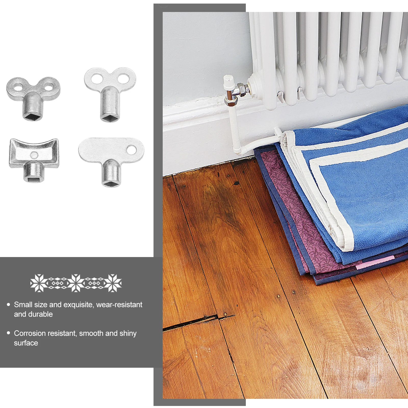 8 шт., выпускные клапаны радиатора, ключ из цинкового сплава, прочный инструмент для прокачки воздуха, аксессуары для радиатора, ремонт сантехнического клапана