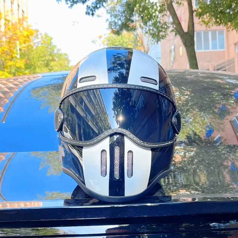 

Полнолицевой шлем 3C, свиной нос, армированный стекловолокном, пластиковый маленький шлем, корпус, мотоциклетные и мотоциклетные шлемы в стиле ретро