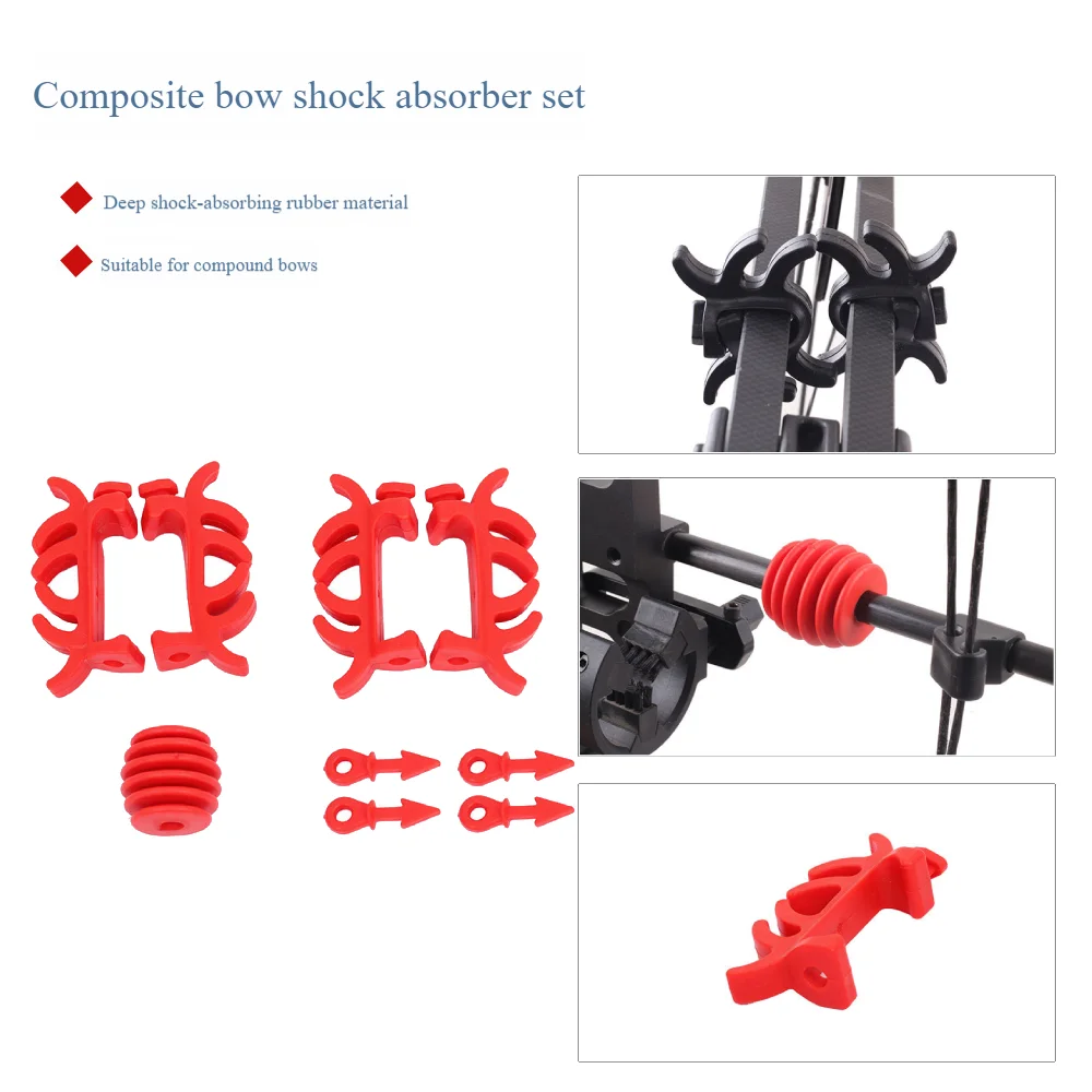 

1 set Archery Compound Bow Limb Stabilizer Shock Absorber Bowstring Rubber Dampener for Bow Lims