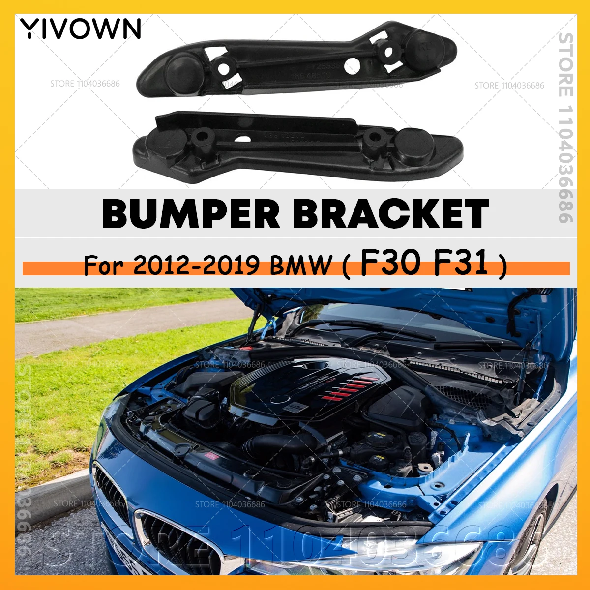 

For 2012-2019 BMW 3 Series (F30 F31) 320i 328i 330i 335i 340i 328d Front Bumper Cover Bracket Support 51117255361 51117255362