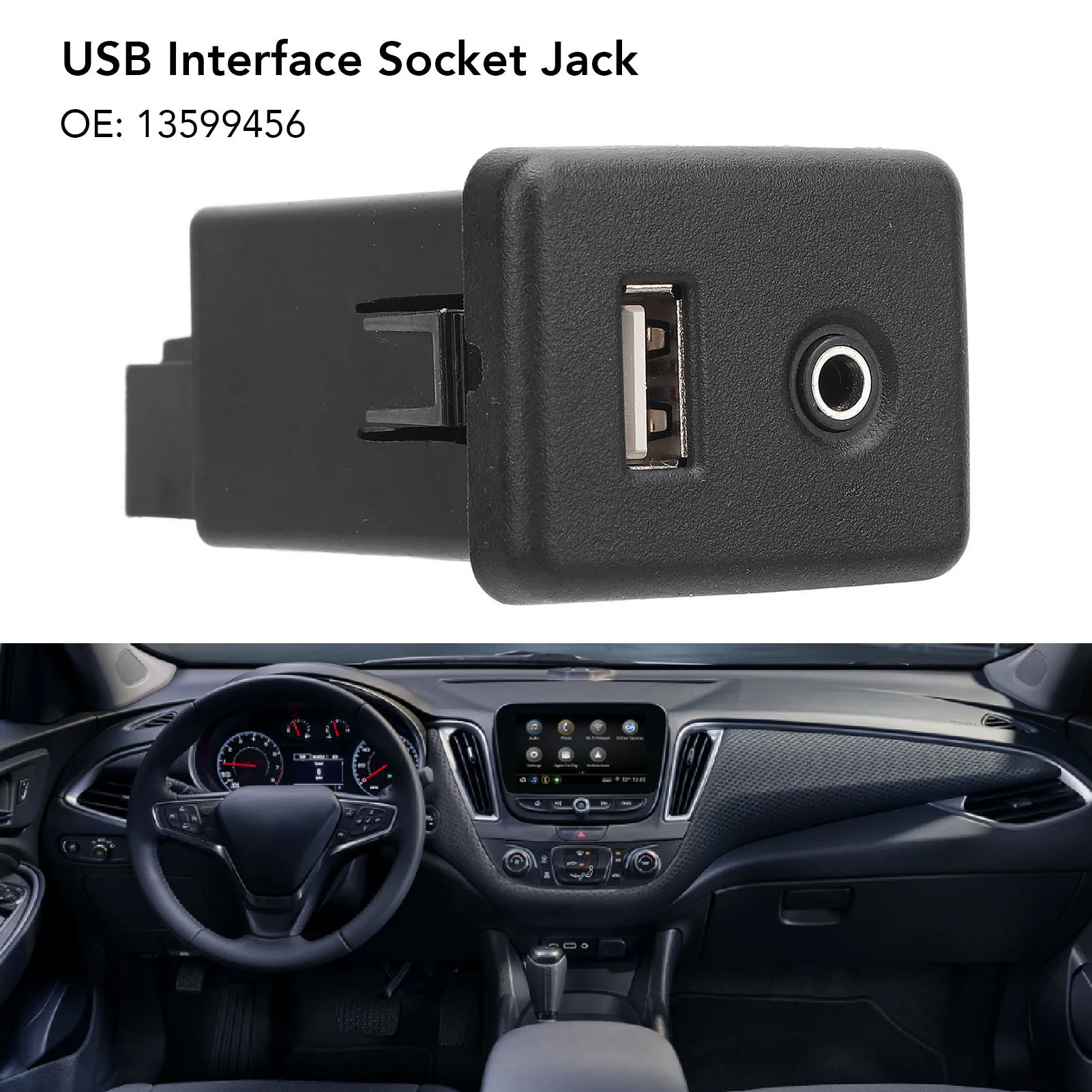 AUX USB Interface Socket Jack Smoother Driving Safe Connection 13599456 for  EG3 2012 to 2018 AUX USB Socket Connector