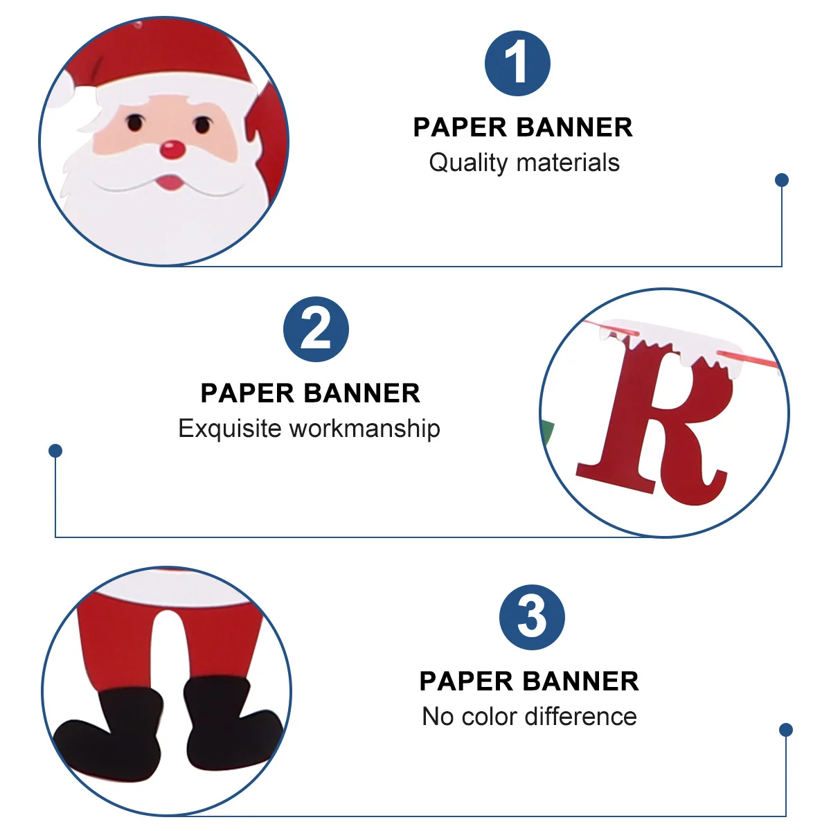 

2Pcs Christmas Hanging Banner Bunting Party Decorative Flags Paper Cartoon Scene Backdrop for Wall Window Door Tree Decoration