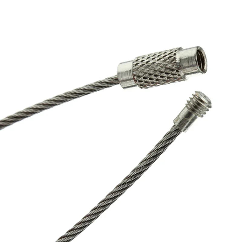 10pcs EDC Keychain Tag Rope Stainless Steel Wire Cable Loop Screw Lock Gadget Ring Key Circle Camp Hanging Tool