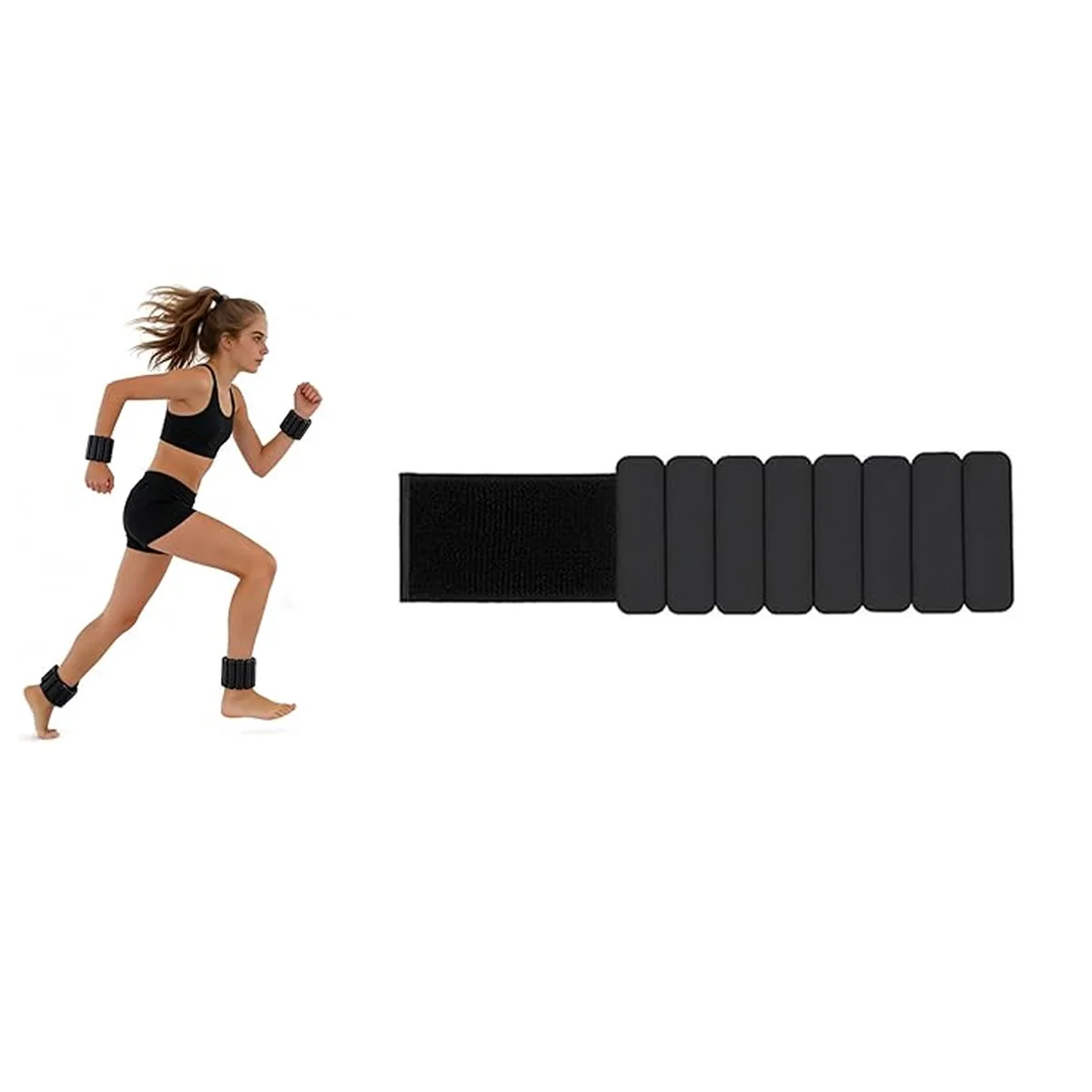 Verstellbare Knöchel- und Handgelenksgewichte 1 Paar (je 0,5 Pfund) Silikon-Fitnessgewichte für Gehen, Laufen, Yoga, Pilates, Fitness und Physiotherapie – Detail 2