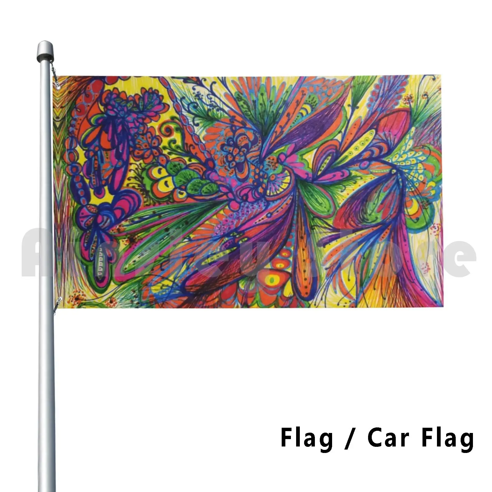 Fiddling Around Outdoor Decor Flag Car Flag 217 Color Colorful Rainbows Spectrum Abstract Neon Musical